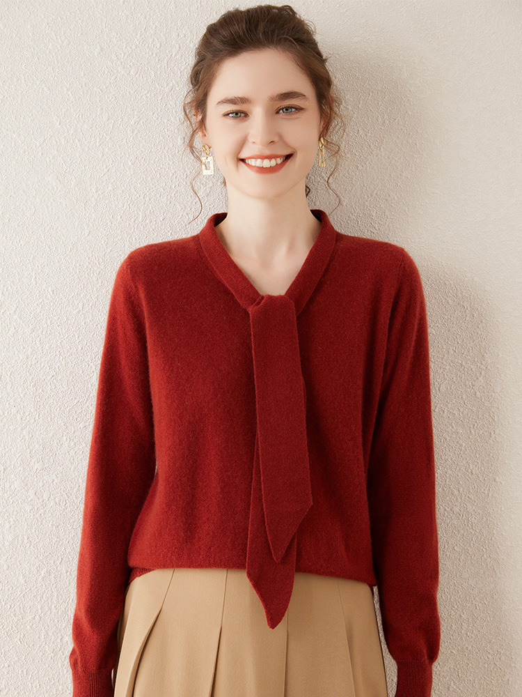 Winter Clothing In French - Kadın 100% Kaşmir Kazak Şerit V