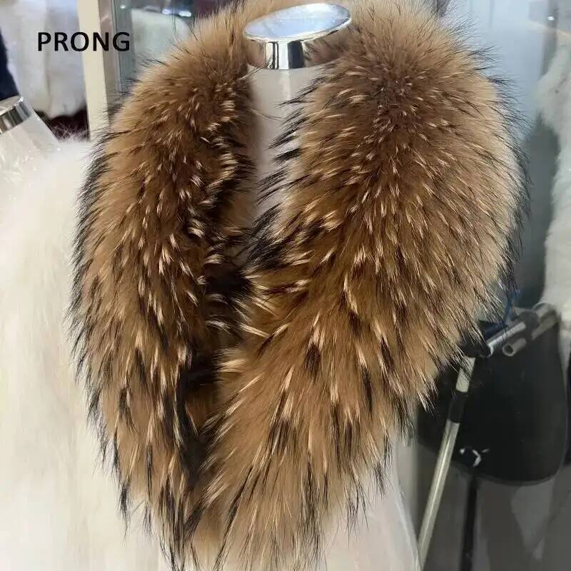Winter Clothing Clearance - Doğal rakun kürk yaka gerçek kürk