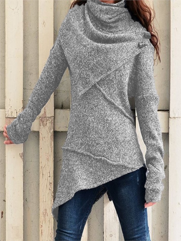 Winter Clothing Girls - Moda Eşarp Yaka Kazak Kadınlar Için