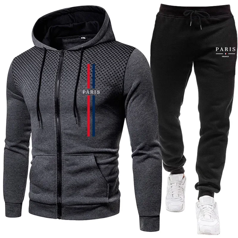 Winter Clothes - Erkek spor takım elbise fermuarlı ceket