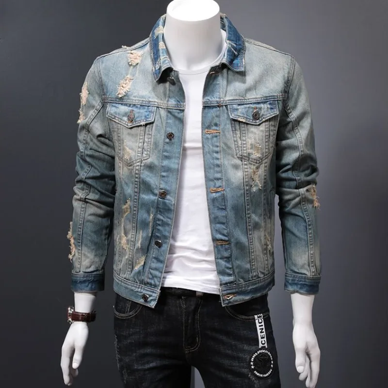 Winter Clothing Vintage - Yastıklı Denim Ceketler Adam Sıcak Düğme