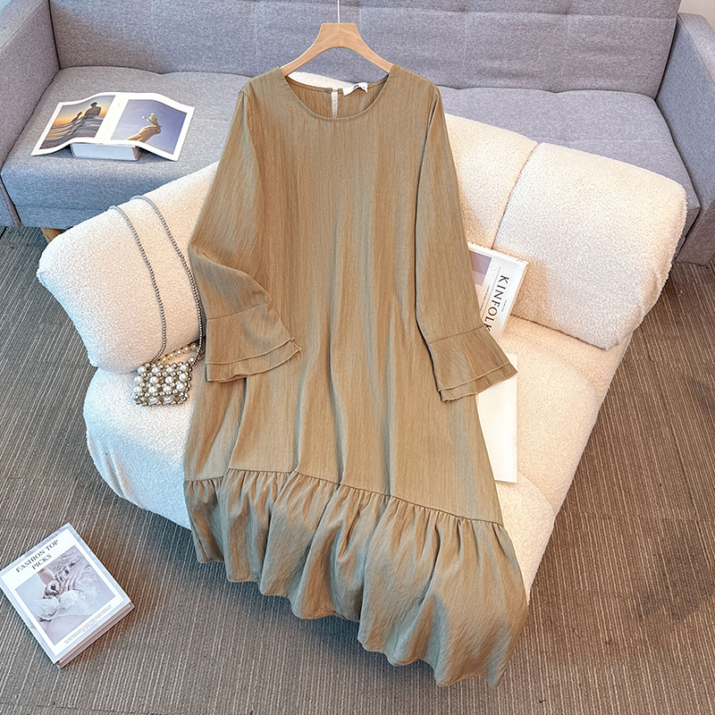 Winter Clothing Vintage - Zarif Vintage Yuvarlak Yaka Düz Renk
