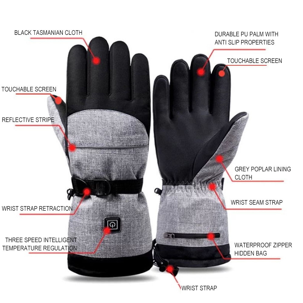 Heated Gloves Electric - 1 çift el ısıtıcı termal elektrikli
