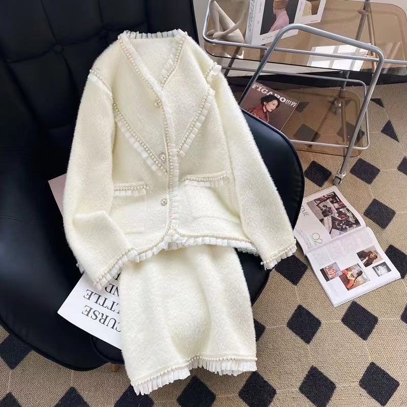 Winter Clothing In French - Kadınlar Vintage kış armut takım elbise