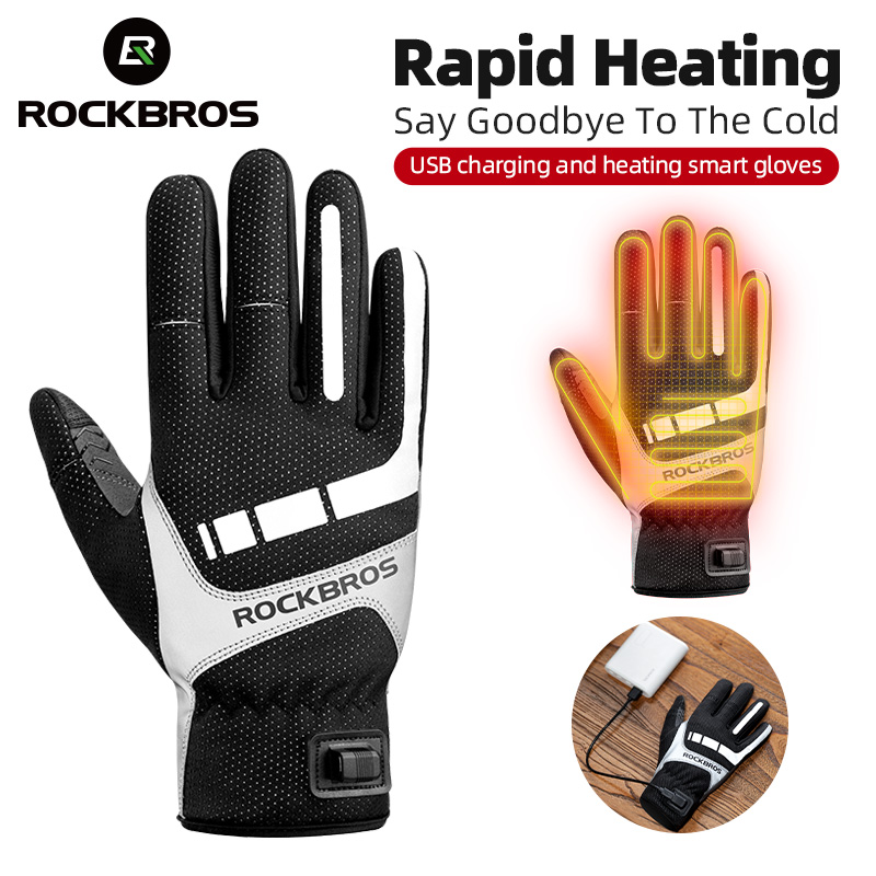 Heated Gloves Electric - ROCKBROS ısıtmalı kış eldiven bisiklet eldiveni