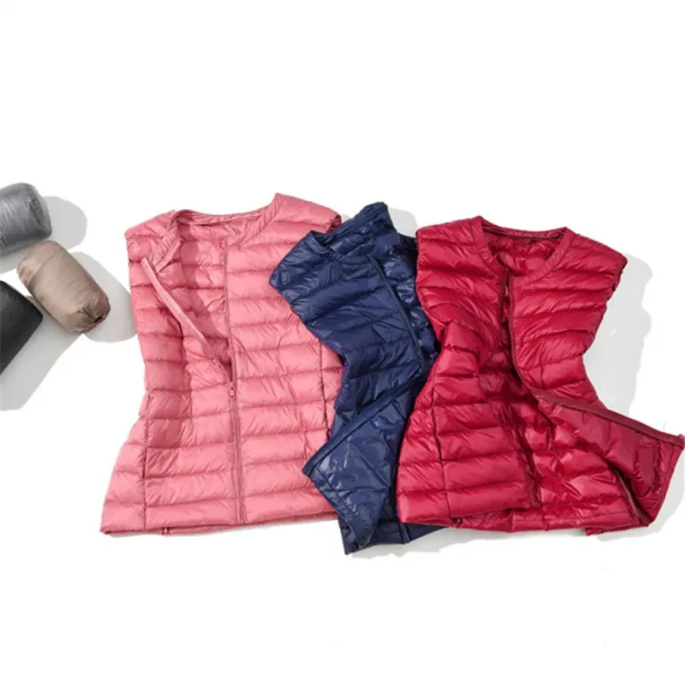 2024 Yeni Kadın Sonbahar Kış U - Down Vest Ultralight incelemesi ve fiyatı