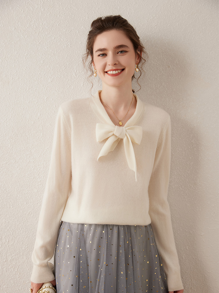 Kadın 100% Kaşmir Kazak Şerit  - Winter Clothing In French incelemesi ve fiyatı