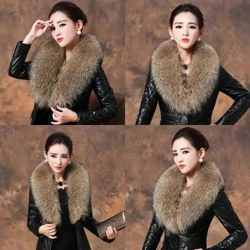 Doğal rakun kürk yaka gerçek k - Winter Clothing Clearance incelemesi ve fiyatı