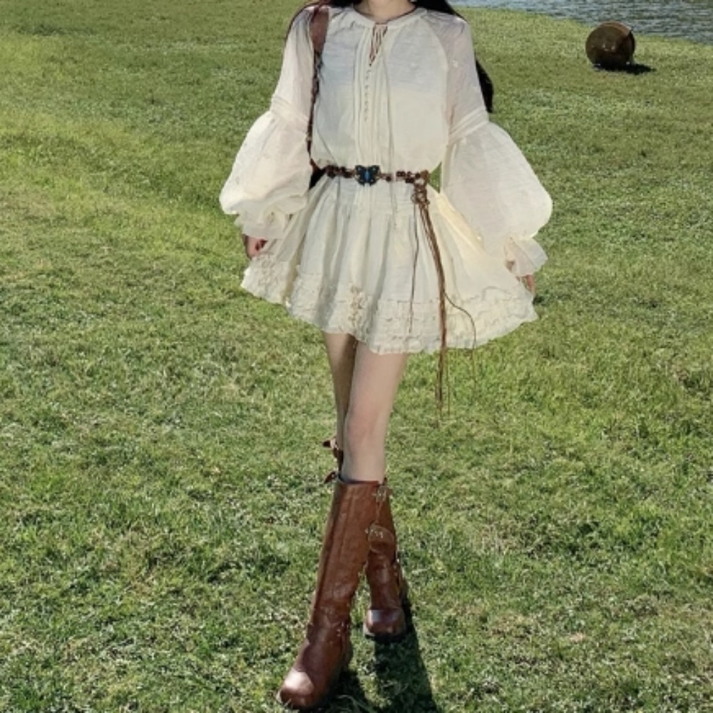 Tatlı İşlemeli O-Boyun Dantel- - Winter Clothing In French incelemesi ve fiyatı