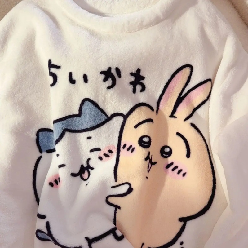Chiikawa Usagi Nakışlı Flanel  - Winter Clothing Girls incelemesi ve fiyatı