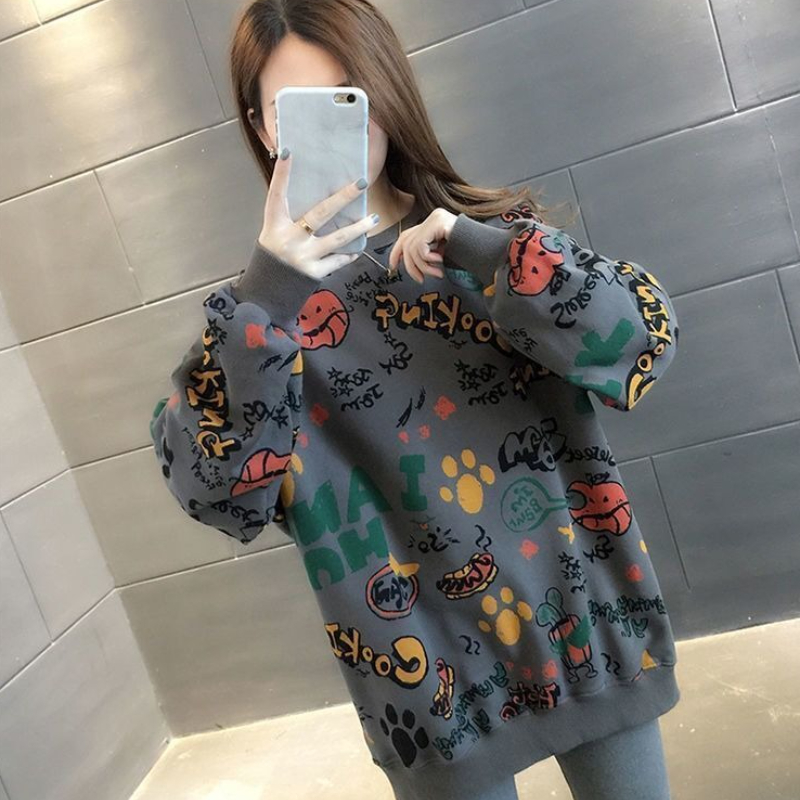 Günlük Baskılı Bol Kadın Sweat - Winter Clothing Essentials For Women incelemesi ve fiyatı