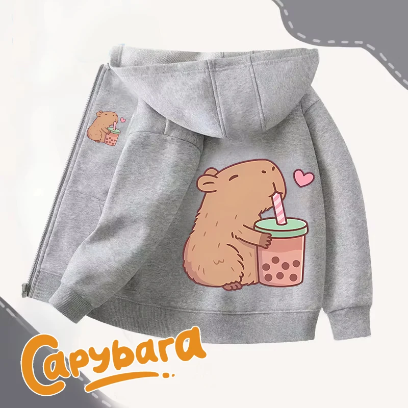 Capybara Fermuar Hoodies Mont  - Winter Clothing Girls incelemesi ve fiyatı
