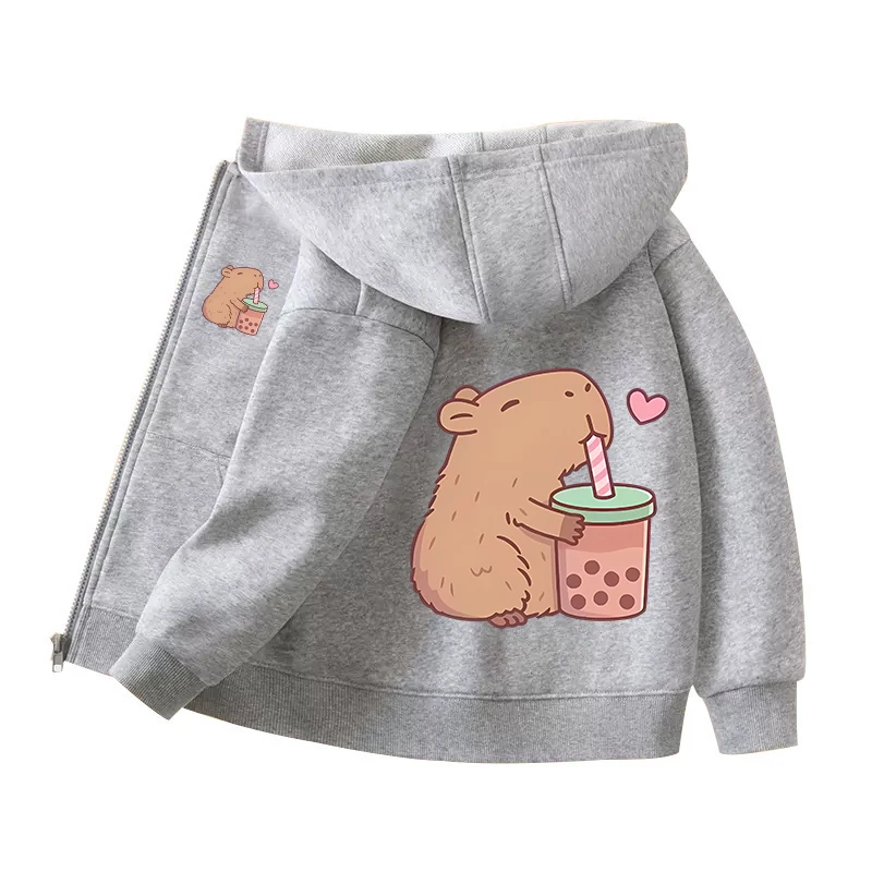 Capybara Fermuar Hoodies Mont  - Winter Clothing Girls incelemesi ve fiyatı